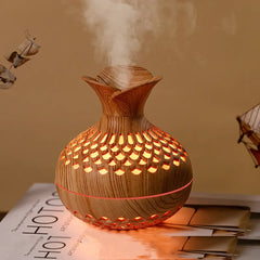 300ml USB Air Humidifier, Mini Humidifier Desktop Humidifier, Hollow Vase Shape Humidifier With Colorful Night Lights