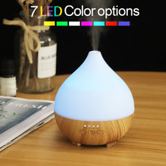 Colorful night light wood grain home desktop 140ml mini aromatherapy machine humidifier