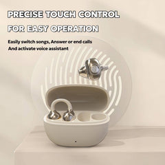 KY66 Earclip Design Earbuds, C-bridge Design, Open-ear Listening Technology, Auto Left-right Recognition, HiFi Level Stereo Sound, Touch Control IPX5 Warerproof Bluetooth 5.49, Freeclip No Feeling When Wearing