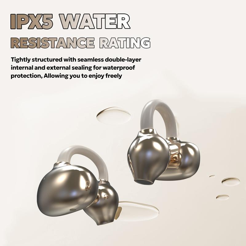 KY66 Earclip Design Earbuds, C-bridge Design, Open-ear Listening Technology, Auto Left-right Recognition, HiFi Level Stereo Sound, Touch Control IPX5 Warerproof Bluetooth 5.49, Freeclip No Feeling When Wearing