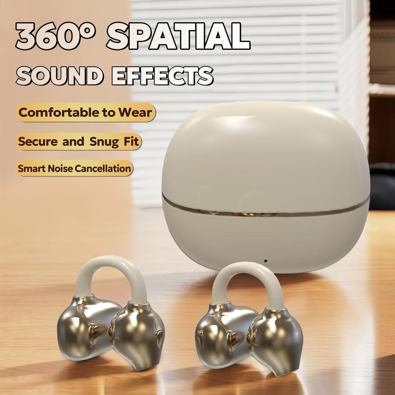 KY66 Earclip Design Earbuds, C-bridge Design, Open-ear Listening Technology, Auto Left-right Recognition, HiFi Level Stereo Sound, Touch Control IPX5 Warerproof Bluetooth 5.49, Freeclip No Feeling When Wearing