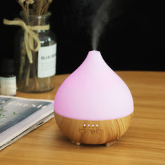 Colorful night light wood grain home desktop 140ml mini aromatherapy machine humidifier