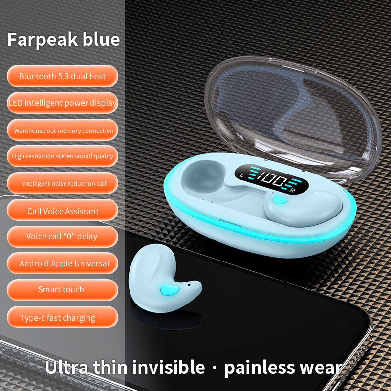 invisible sleep headset bone conduction mini ultra-small noise reduction digital display ultra-long battery life Bluetooth headset