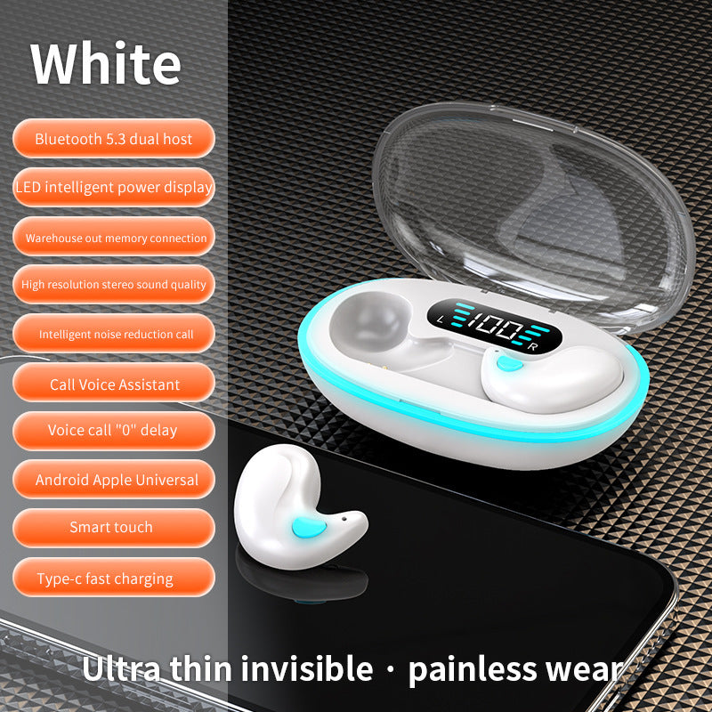 invisible sleep headset bone conduction mini ultra-small noise reduction digital display ultra-long battery life Bluetooth headset